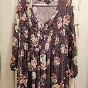 Torrid Purple Floral Button-Up Top